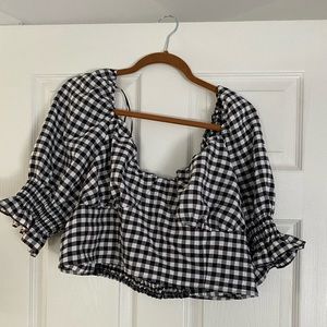 H & M checkered blouse